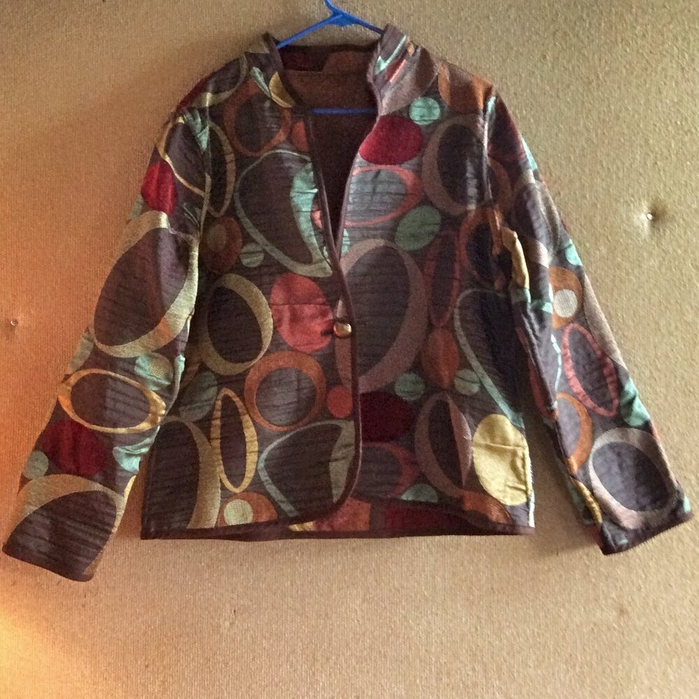 Trimdin Woman's Light Weight Car Coat- Mid Length - Reversible - Sz Tag Missing
